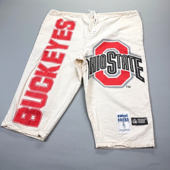 Sweet Sacks Other - Sweet Sacks Ohio State Buckeyes OS Cream Cotton Drawstring Shorts Vintage Brutus